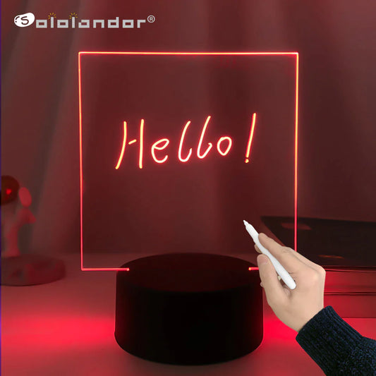 Color-Changing LED Writing Board Night Light with Marker
