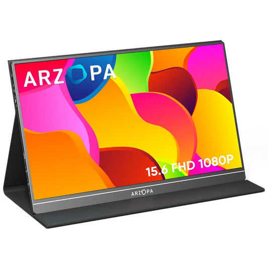 ARZOPA 15.6'' Portable Monitor - 1080P FHD, USB-C, HDMI, HDR, Smart Cover