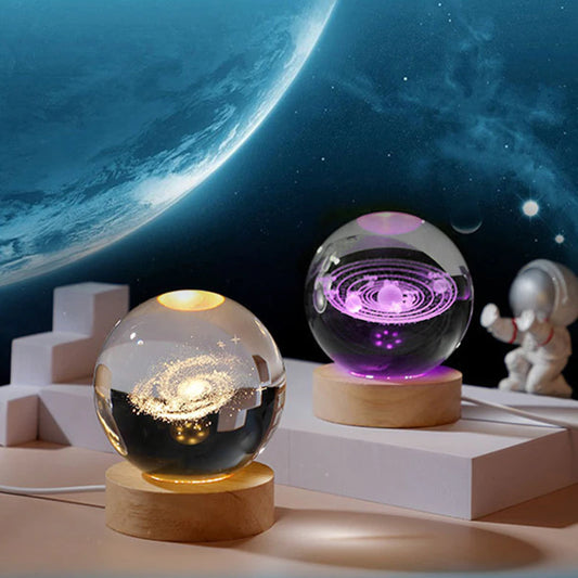 Space Explorer Night Light: Crystal Astronaut Globe