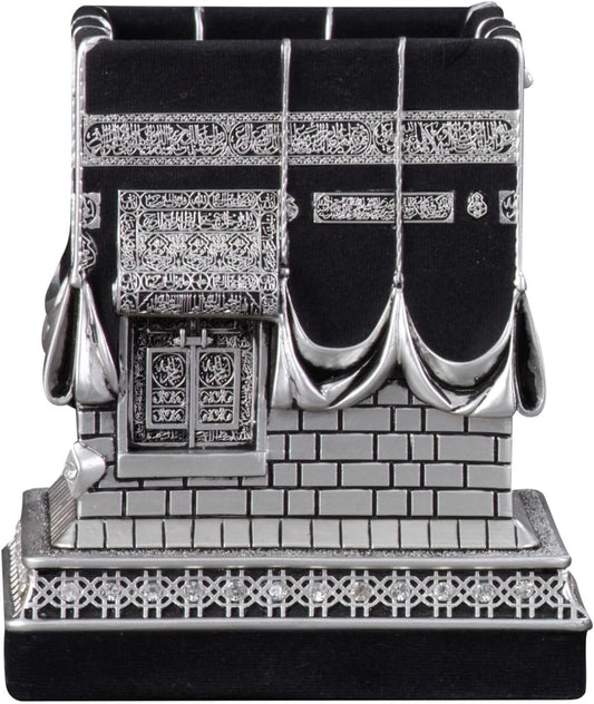 Kaaba Replica Table Art: Silver Model for Islamic Home Decor