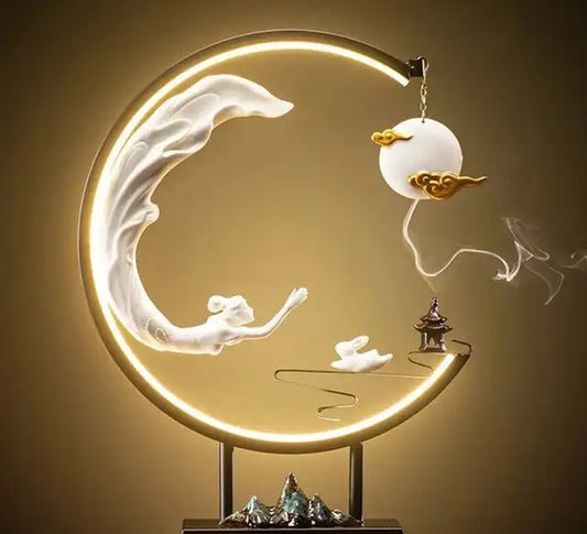 Mystic Moon Backflow Incense Lamp: Serene Elegance for Your Home